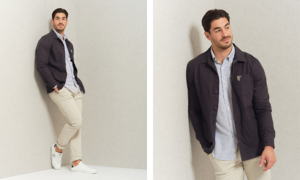 Sobrecamisa Tulum para hombre azul marino - La Garrocha