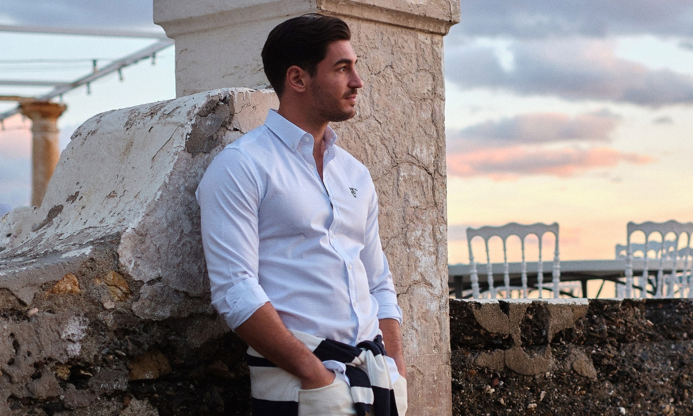 Camisa Garment Dyed | Celeste - La Garrocha