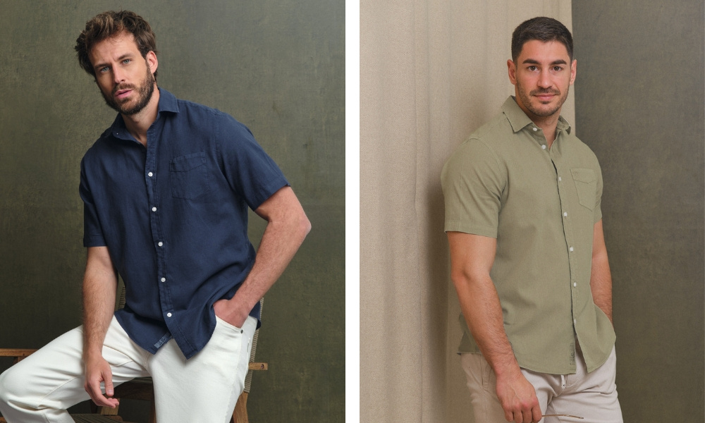 Camisa Manga Corta | Caza y Azul Marino - La Garrocha