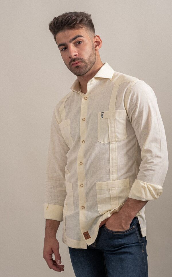 Camisa Guayabera Cartuja Amarillo La Garrocha