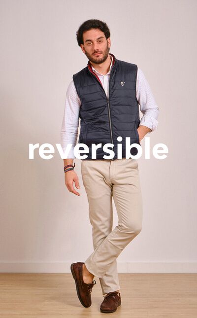 Chaleco Acolchado Reversible | Marino-Tinto
