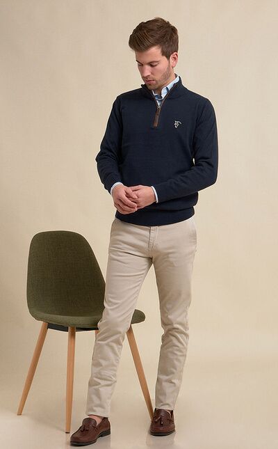 Half Zip Suede | Marino