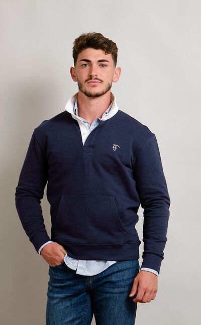 Sudadera Cuello Polo | Marino