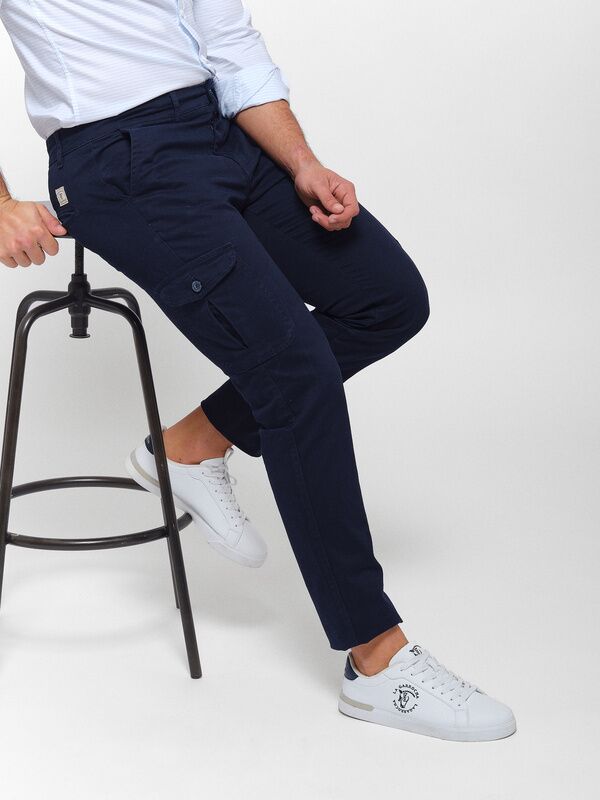 Cotton cargo trousers | Marino
