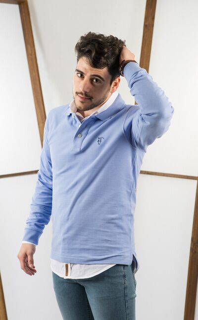 Polo de Manga Larga | Azul Oxford