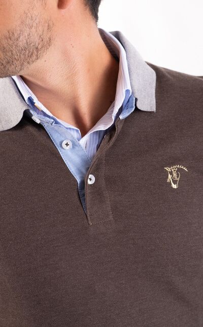 Polo Detalle de Manga Larga | Marrón